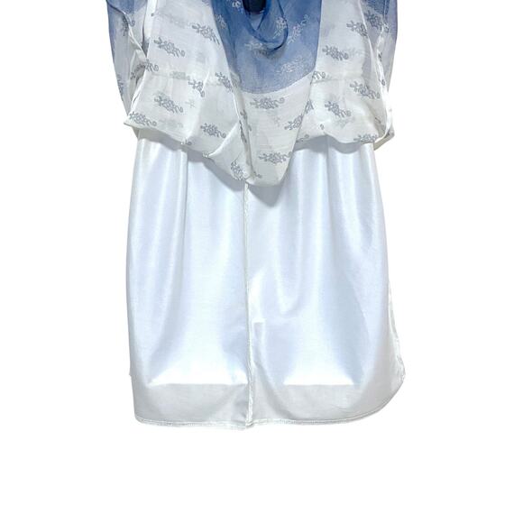 Mudd Blue Ombre Tube Dress S Boho Cottagecore Crochet Sheer Lined Feminine Y2K - Picture 5 of 7